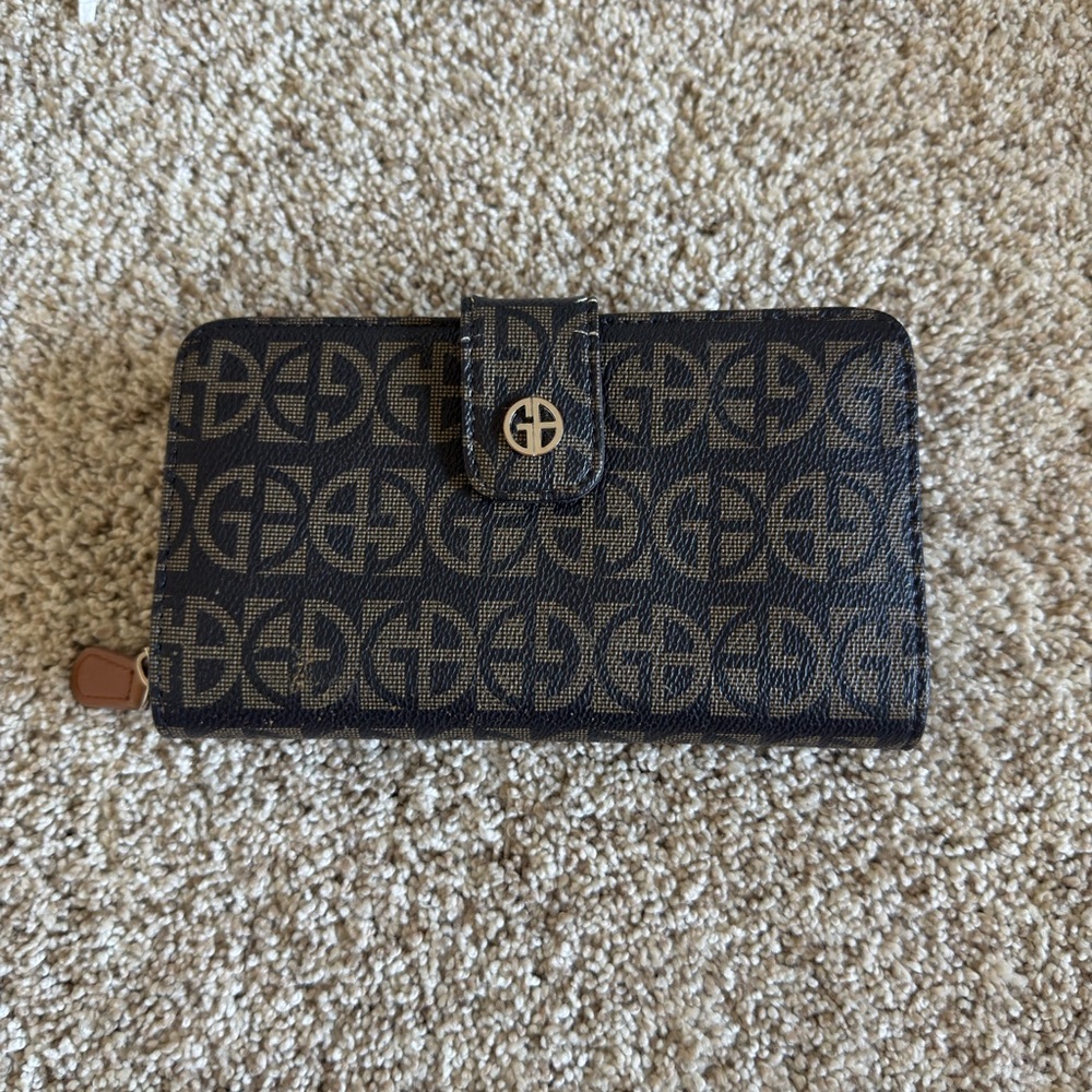 Black and Brown Logo Wallet